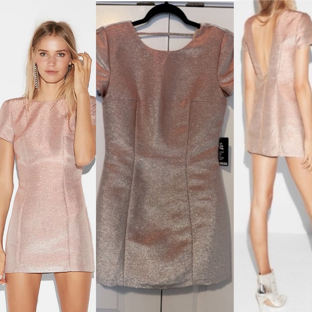 Express || Rose Gold Glitter Dress **NEW**